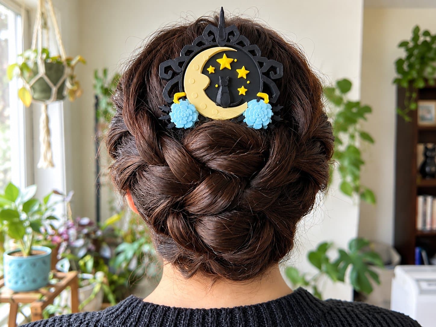 Moonlit Cat Hairpin Gothic Hair Comb β cover photo